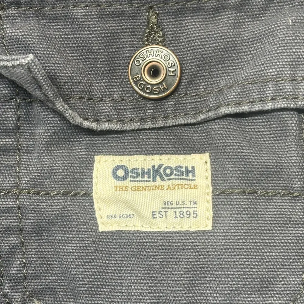 OshKosh B'gosh Utility Pants Toddler 3T Charcoal Gray Canvas Baggy Fit Straight